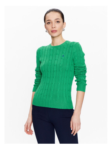 Polo Ralph Lauren Пуловер 211891640005 Зелен Slim Fit