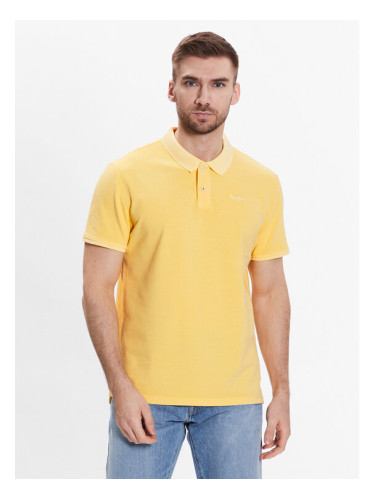 Pepe Jeans Тениска с яка и копчета Oliver Gd PM541983 Жълт Regular Fit
