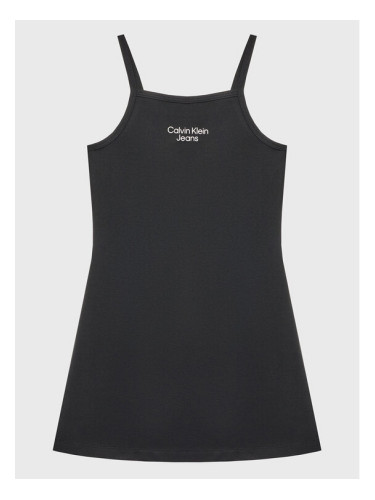 Calvin Klein Jeans Ежедневна рокля Stack Logo IG0IG01963 Черен Regular Fit