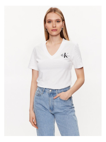 Calvin Klein Jeans Тишърт J20J221429 Бял Regular Fit