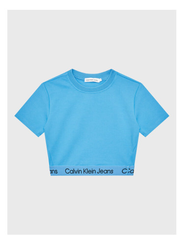 Calvin Klein Jeans Тишърт Logo Tape IG0IG01948 Син Regular Fit