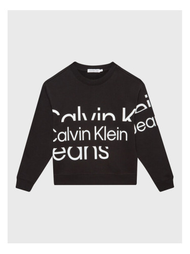 Calvin Klein Jeans Суитшърт Blown Up Logo IB0IB01629 Черен Regular Fit