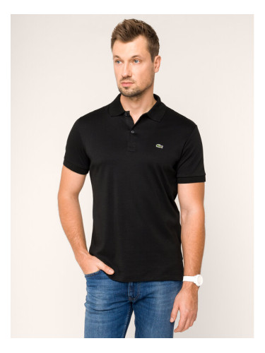 Lacoste Тениска с яка и копчета DH2050 Черен Regular Fit