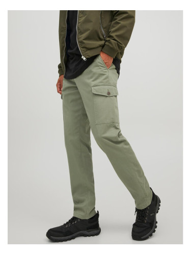 Jack&Jones Текстилни панталони Ollie 12224001 Зелен Regular Fit