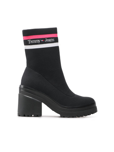 Боти Tommy Jeans Knitted Boot EN0EN02061 Черен