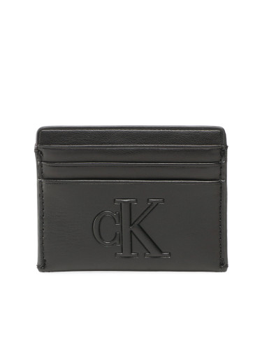 Калъф за кредитни карти Calvin Klein Jeans Sculpted Cardholder 6Cc Pipping K60K610349 Черен