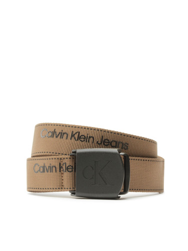 Мъжки колан Calvin Klein Jeans Plaque Logo Webbing Belt 38Mm K50K510473 Каки