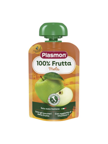 PLASMON Плодова закуска Ябълка 6+ мес. 100 г