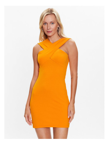Sisley Ежедневна рокля 4V3CLV03X Оранжев Regular Fit