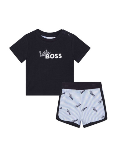 Boss Комплект тишърт и спортни шорти J98415 Тъмносин Regular Fit