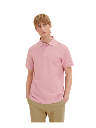 Tom Tailor Тениска с яка и копчета 1035564 Розов Regular Fit