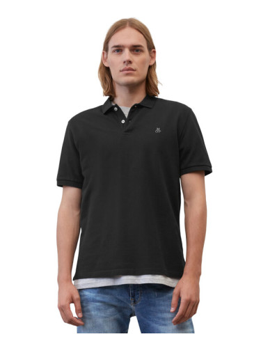 Marc O'Polo Тениска с яка и копчета B21223053092 Черен Regular Fit