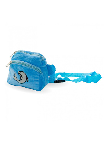 Плюшена чантичка с делфин  в синьо