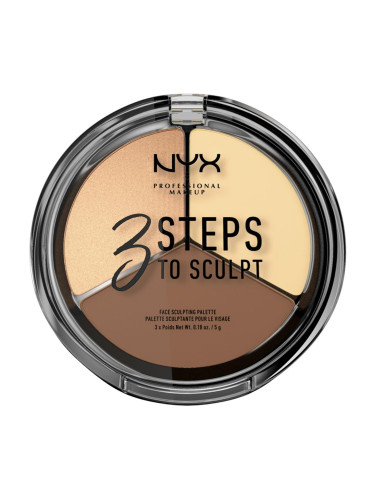 NYX Professional Makeup 3 Steps To Sculpt Контурираща палитра за жени 15 гр Нюанс 02 Light