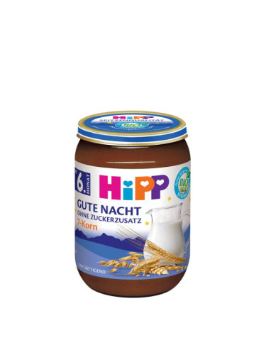 HIPP БИО Готова млечна каша ЛЕКА НОЩ - 7 зърна 6+ мес. 190г