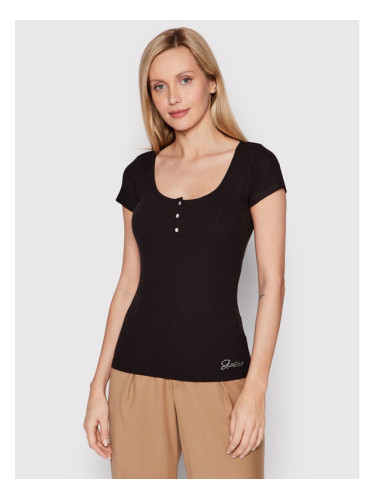 Guess Блуза W2YP24 KBCO2 Черен Slim Fit