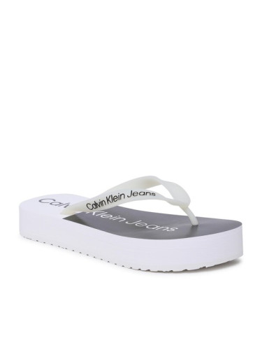 Calvin Klein Jeans Джапанки Beach Sandal Flatform YW0YW00716 Бял