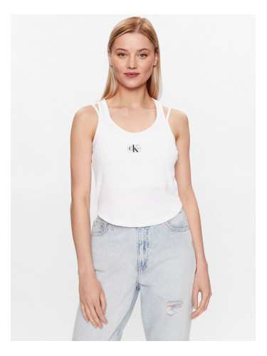 Calvin Klein Jeans топ J20J221430 Бял Regular Fit