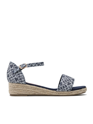 Tommy Hilfiger Еспадрили Rope Wedge Sandal Denim T3A7-32776-0048 S Светлосиньо