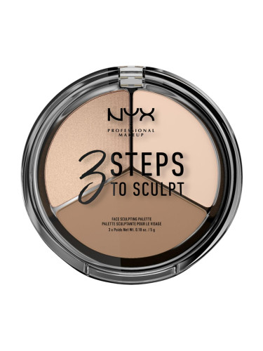 NYX Professional Makeup 3 Steps To Sculpt Контурираща палитра за жени 15 гр Нюанс 01 Fair