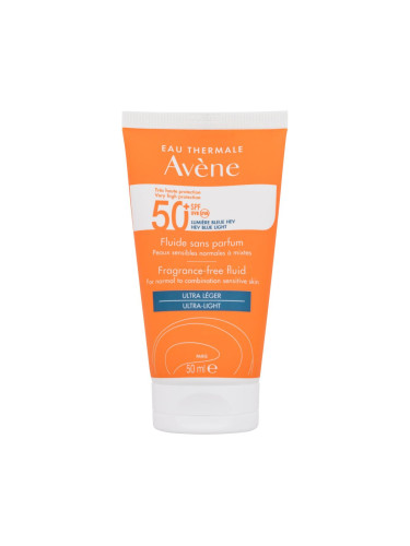 Avene Sun Fragrance-Free Fluid Ultra-Light SPF50+ Слънцезащитен продукт за лице 50 ml