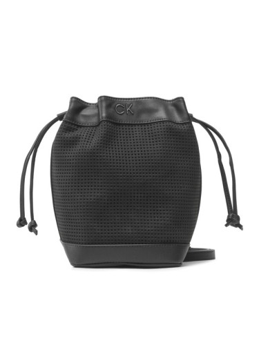 Calvin Klein Дамска чанта Re-Lock Drawstring Bag Sm Perf K60K610636 Черен