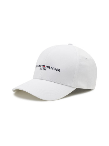 Tommy Hilfiger Шапка с козирка Th Established Cap AM0AM07352 Бял