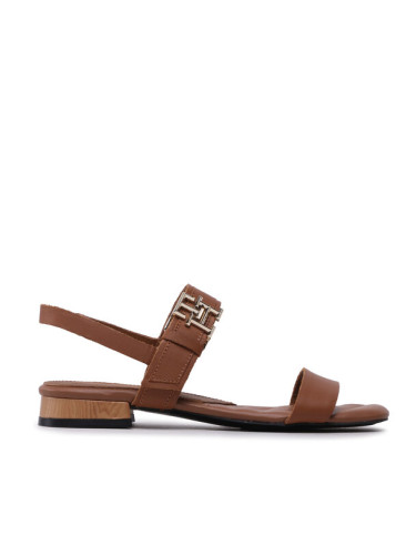 Tommy Hilfiger Сандали Hardware Flat Sandal FW0FW07094 Кафяв