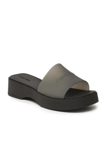 Calvin Klein Чехли Wedge Slide-Transp HW0HW01514 Черен