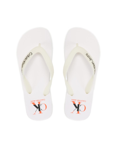Джапанки Calvin Klein Jeans Beach Sandal Logo YM0YM00656 Бял