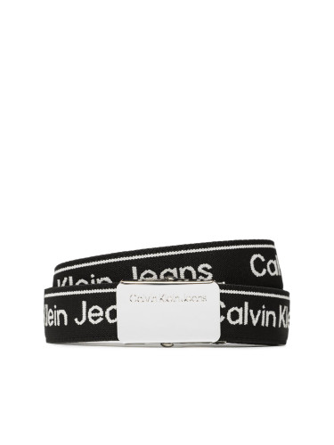 Детски колан Calvin Klein Jeans Logo Taupe Buckle Belt IU0IU00393 Черен