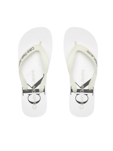 Джапанки Calvin Klein Jeans Beach Sandal Monogram Tpu YM0YM00838 Бял
