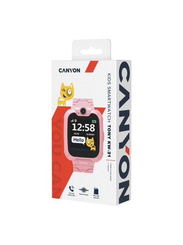 CANYON Tony KW-31, Kids smartwatch, 1.54 inch colorful screen, Camera 