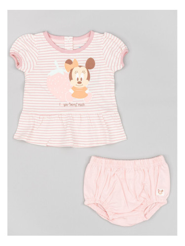 Zippy Комплект тишърт и панталонки Myszka Minnie ZNGAP0602 23008 Розов Regular Fit