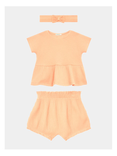 United Colors Of Benetton Комплект тишърт и панталонки 34F2AK004 Оранжев Regular Fit