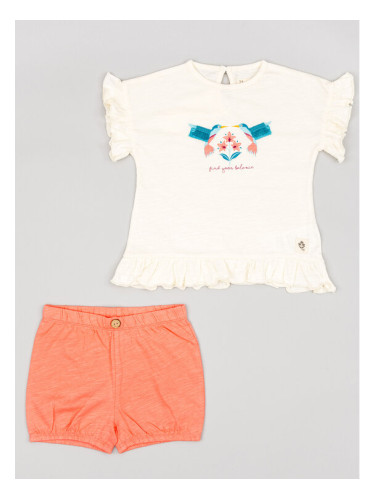 Zippy Комплект тишърт и панталонки ZBGAP0602 23009 Бежов Regular Fit