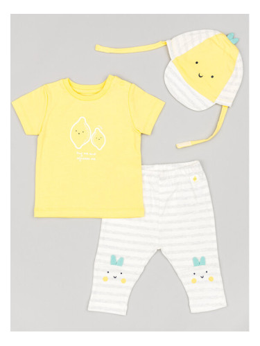 Zippy Комплект тишърт и клин ZNBAP0602 23006 Жълт Regular Fit