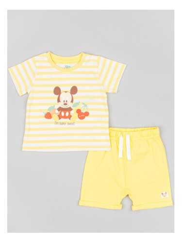 Zippy Комплект тишърт и панталонки Myszka Miki ZNBAP0602 23008 Жълт Regular Fit