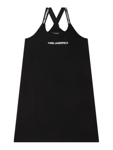 Karl Lagerfeld Kids Ежедневна рокля Z12232 S Черен Regular Fit
