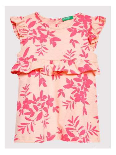 United Colors Of Benetton Лятна рокля 3HD3GV005 Розов Regular Fit