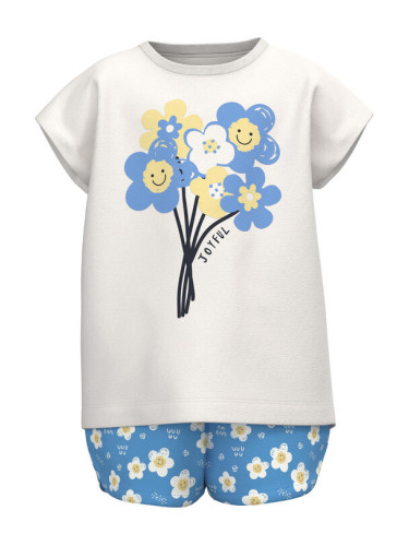 NAME IT Комплект тишърт и панталонки 13215114 Бял Regular Fit