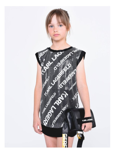 Karl Lagerfeld Kids Елегантна рокля Z12242 D Черен Regular Fit
