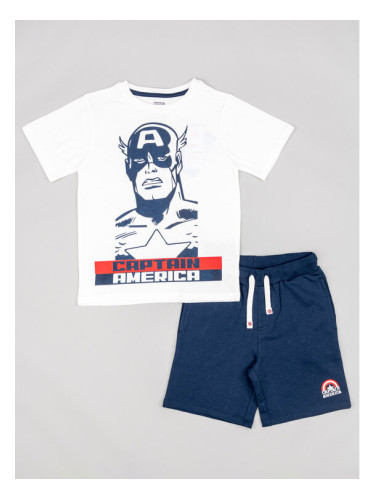 Zippy Комплект тишърт и панталонки Marvel ZKBAP0602 23007 Бял Regular Fit