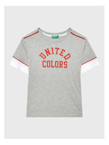 United Colors Of Benetton Тишърт 3096C10A9 Сив Regular Fit