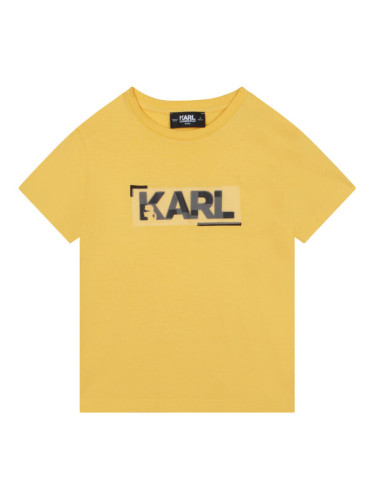 Karl Lagerfeld Kids Тишърт Z25397 S Жълт Regular Fit