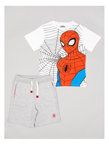 Zippy Комплект тишърт и панталонки Spider-Man ZKBAP0602 23002 Бял Regular Fit