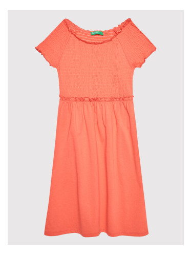 United Colors Of Benetton Лятна рокля 3IUE0V005 Розов Regular Fit