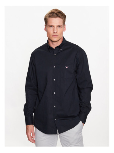 Gant Риза The Broadcloth Reg 3046400 Черен Regular Fit