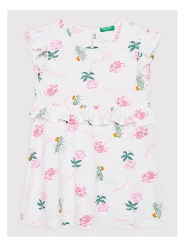 United Colors Of Benetton Лятна рокля 3HD3GV005 Бял Regular Fit