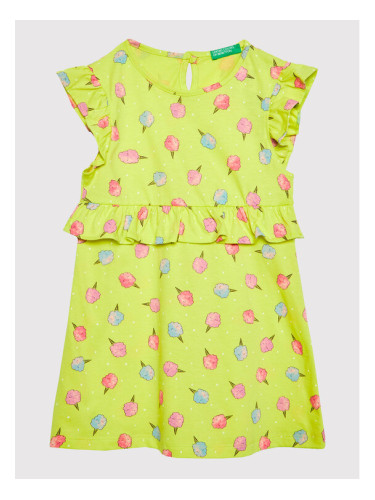 United Colors Of Benetton Лятна рокля 3HD3GV005 Жълт Regular Fit